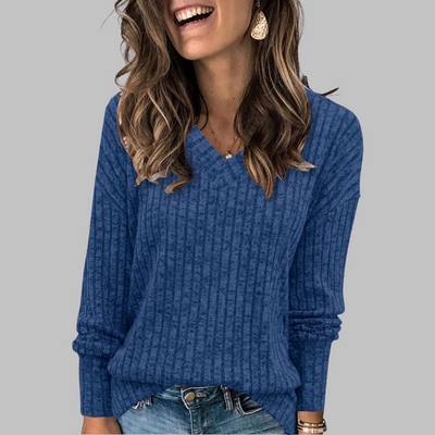 Maribel – Comfy V-Neck Long Sleeve Top
