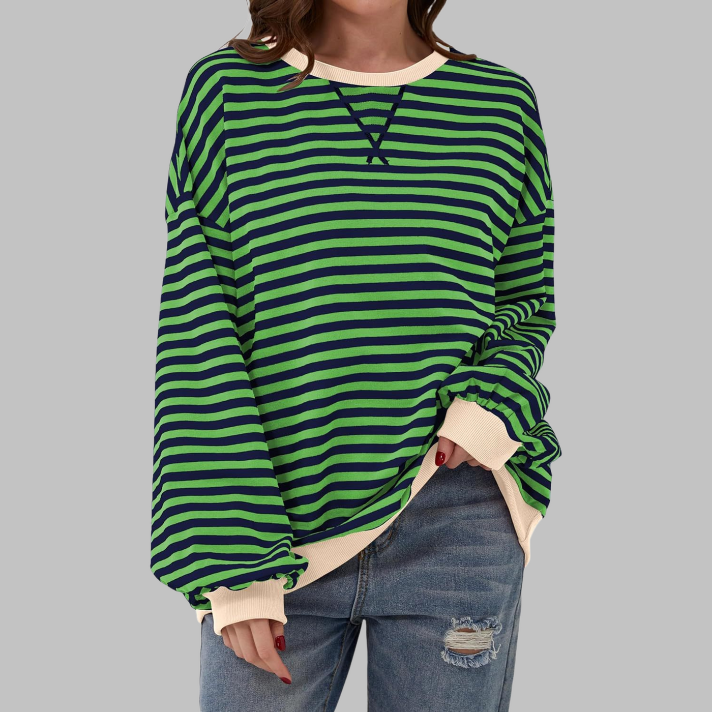 Merida | Striped Cotton Sweater with Long Sleeves