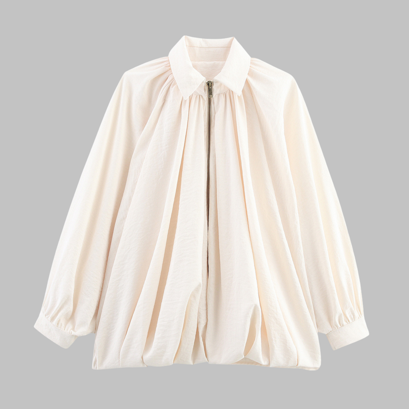 CHARLIZE™ - Vintage Oversized Puffed Batwing Sleeve Bomber Jacket