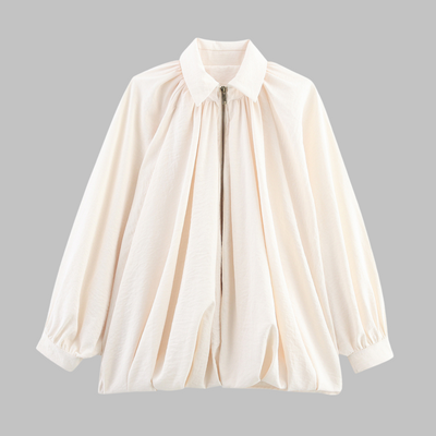 CHARLIZE™ - Vintage Oversized Puffed Batwing Sleeve Bomber Jacket