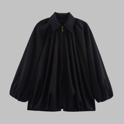 CHARLIZE™ - Vintage Oversized Puffed Batwing Sleeve Bomber Jacket