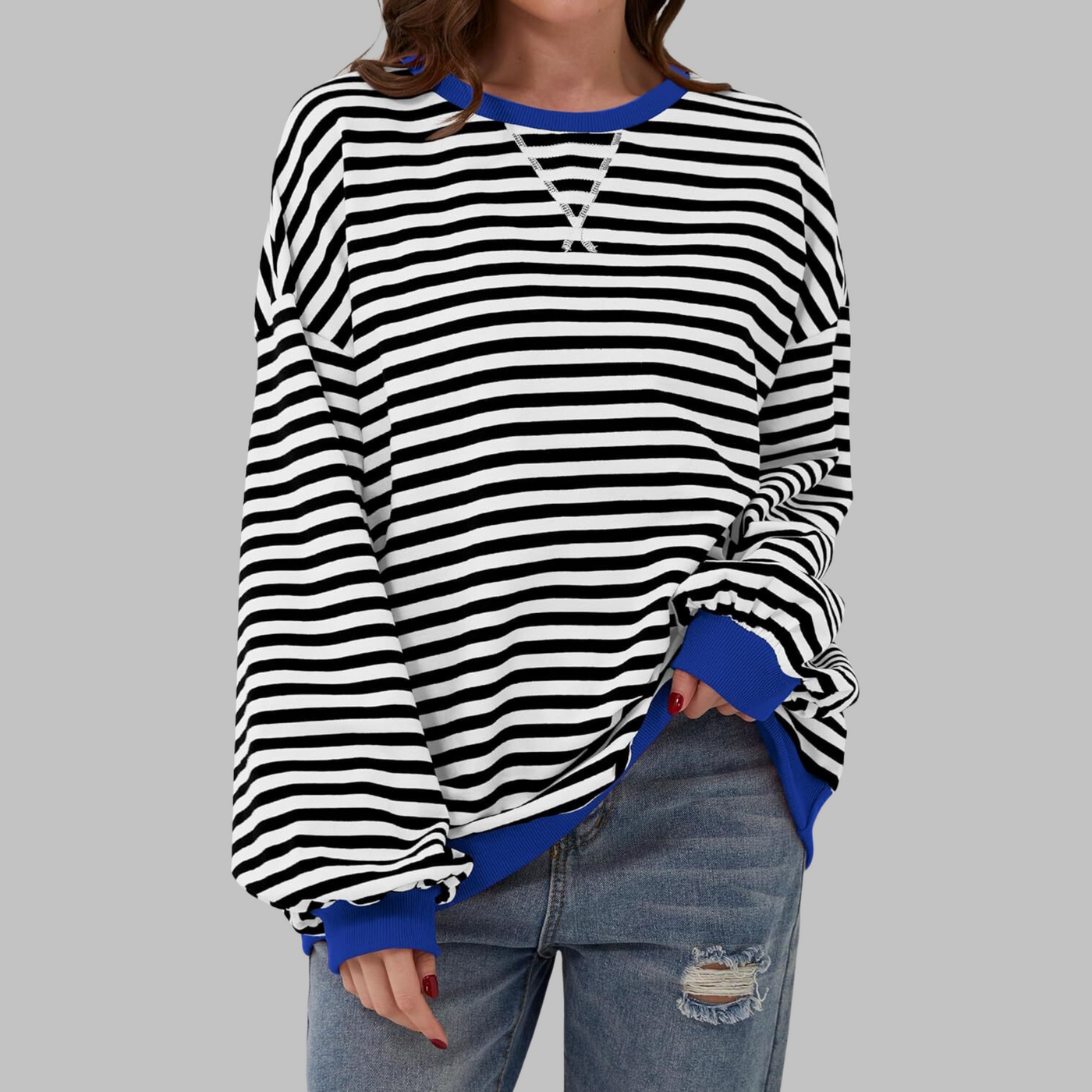 Merida | Striped Cotton Sweater with Long Sleeves