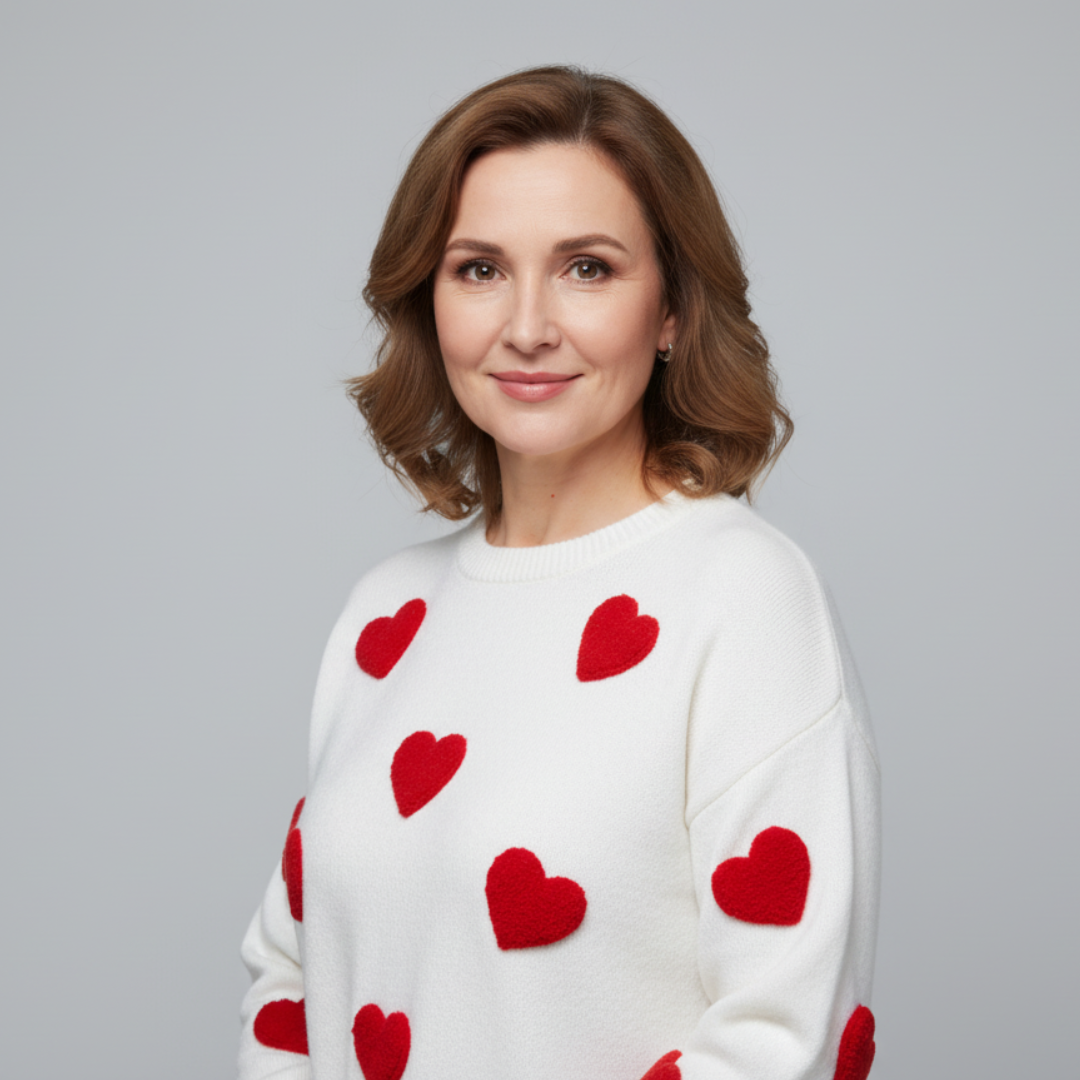 Milu | Cotton Blend Sweater with Hearts