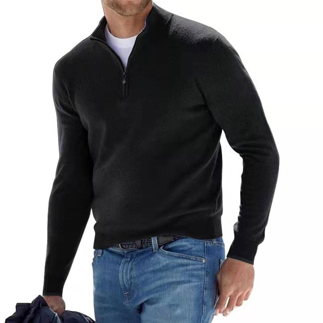 Perry | Merino V-Neck Sweater with Zipper