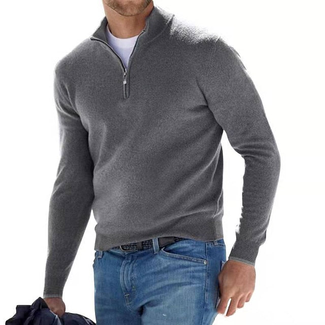 Perry | Merino V-Neck Sweater with Zipper