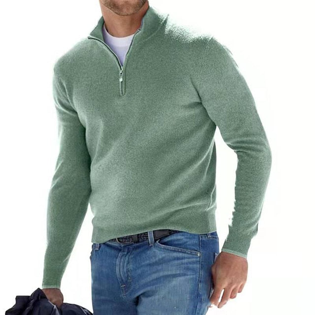 Perry | Merino V-Neck Sweater with Zipper