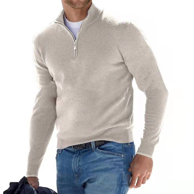 Perry | Merino V-Neck Sweater with Zipper