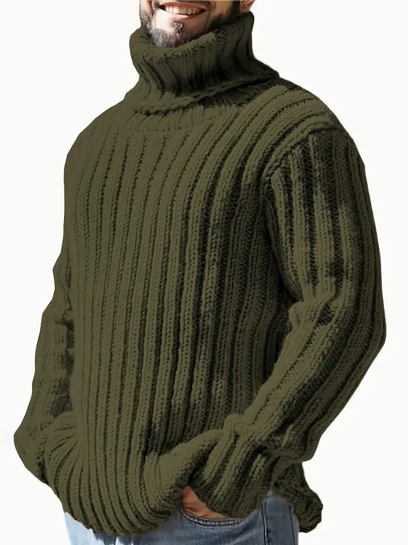Lysander - Knitted Wool Blend Roll Neck Jumper