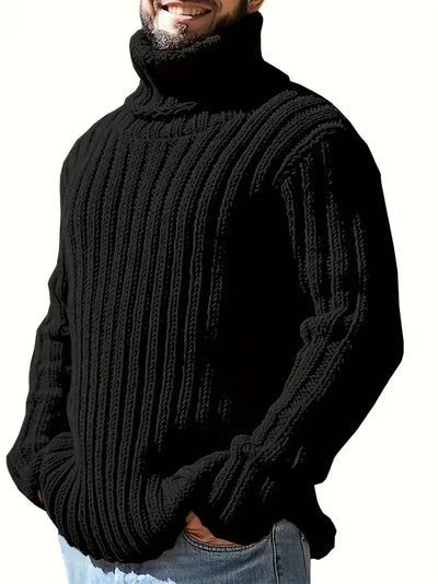 Lysander - Knitted Wool Blend Roll Neck Jumper