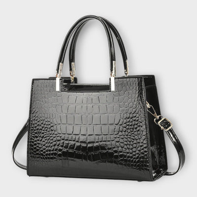 Clara | Glossy Crocodile Pattern Handbag