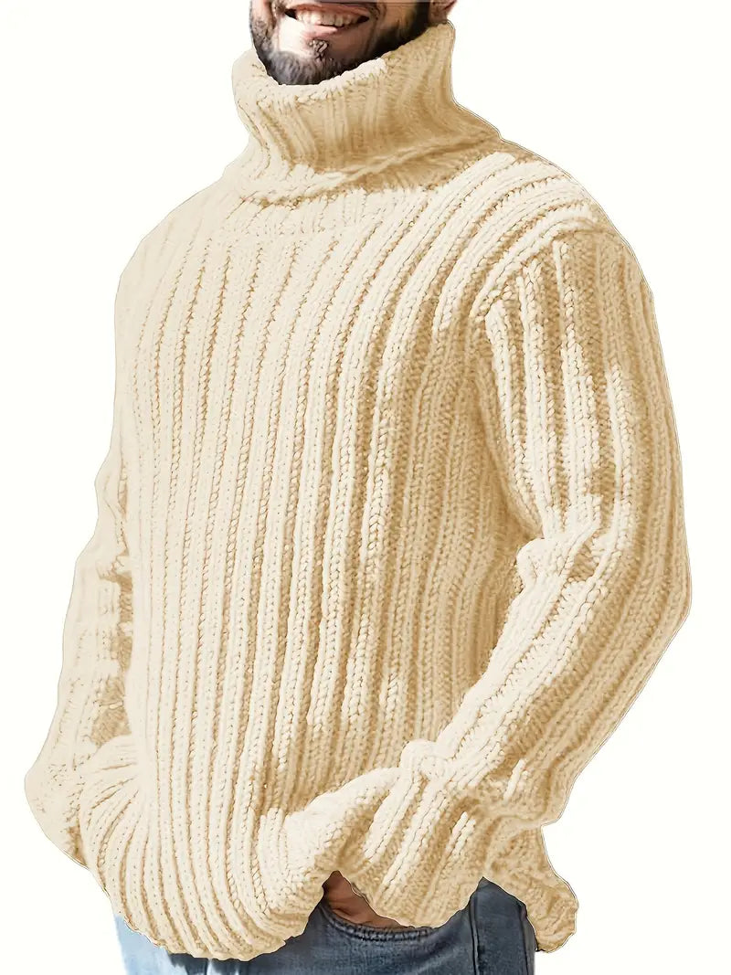 Lysander - Knitted Wool Blend Roll Neck Jumper